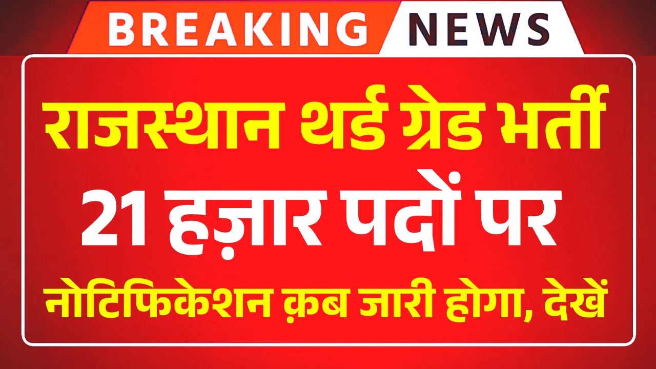 Rajasthan 3rd Grade Teacher Bharti 2025